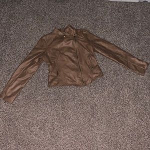 Tan leather jacket